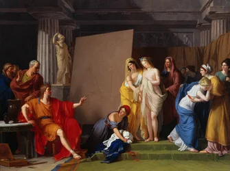 クロトンの少女たちの中からヘレンのイメージのモデルを選ぶゼウクシス、c. 1790年。