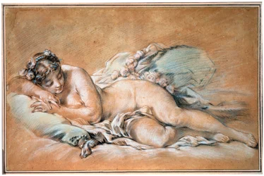 眠っている若い女性、1758。