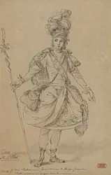 Tithonus。オペラの衣装デザインジャンジョセフドモンドンヴィル作、1763年。