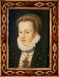 エリザベート・オブ・オーストリア（1554～1592年、フランス王妃）の肖像 - フランソワ・クルエ（1505年頃～1572年）の絵画、フランス美術、16世紀後半 - アジャン美術館