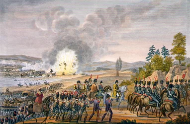 1813 年 10 月 19 日、ドイツ、ライプツィヒの戦い後のフランス軍の撤退