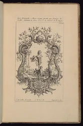 女性胸像のカルトゥーシュ Livre d’ornements (装飾書)