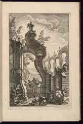 格子状アーチを備えた噴水の設計