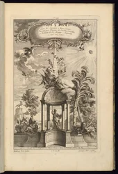 オベリスクと勝利を冠したミネルバのテンピエットのパネルのデザイン