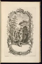 大小のコンパートメントを持つカルトゥーシュのデザイン