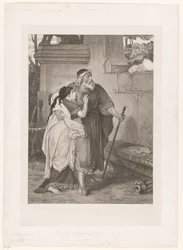 アンティゴネーに導かれる盲目のオイディプス