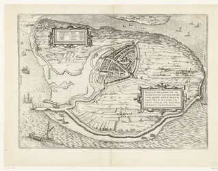 カールト・ヴァン・ヘット・アイランド フォルネ・エン・プラッテグロンド・ヴァン・ブリーレ、1572年 ブリリウム、オランダ opp. 救いの西暦72年の勝利の年に起こったオランダの内戦のために 4月の暑さで、彼はここで有名になりました（オブジェクトのタイトル）