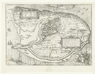 カールト・ヴァン・ヘット・アイランド フォルネ・エン・プラッテグロンド・ヴァン・ブリーレ、1572年 ブリリウム、オランダ opp. 救いの西暦72年の勝利の年に起こったオランダの内戦のために 4月の暑さで、彼はここで有名になりました（オブジェクトのタイトル）