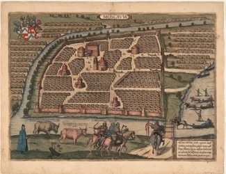 16世紀のモスクワの地図From：Civitates orbis terrarium、1575