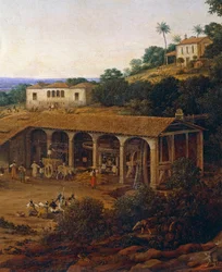 ブラジルのサトウキビ畑 フランツ・ポスト（1612-1680）作 油彩・キャンバス