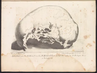 聖ロンバウトの頭蓋骨、1825年 Reliquie-Kas にある Bekkeneel van den H. Rumoldus の画像 (オブジェクトのタイトル)
