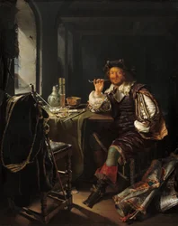 パイプを吸う兵士、c。 16571658。