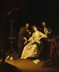 気絶する少女を世話する医者、1713