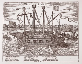 「Fin de la Guerre」、1585年にアメリカ合衆国のために建造された軍艦