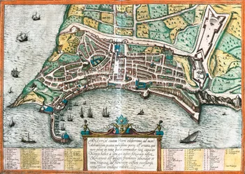 イタリア、アンコーナ（Ancona）の平面図（銅版画