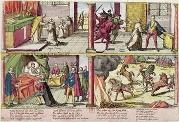 アンリ3世の暗殺（1551年-89年）とその犯人ジャック・クレマンの処刑（1564年-89年） 1589-92年（彩色エングレーヴィング）（88464も参照）