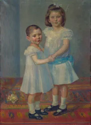 2 人の子供の肖像