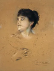 歌手マルセラ・センブリッチの肖像、1858～1935年、1891年。