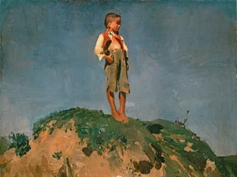 草丘の羊飼いの少年 1859年頃 油彩・厚紙
