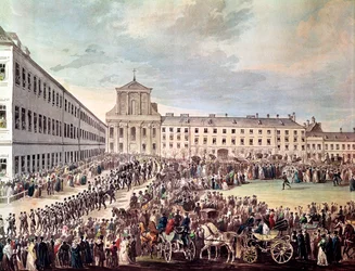 ルートヴィヒ・ヴァン・ベートーヴェン（1770-1827）の葬儀、ウィーン、1827年3月29日（部分）