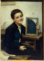 Ecolier (Schoolboy) - Peinture de Franz Thone (1851-1906), huile sur bois, 50x38 cm   1314591   ja       japanese Successfully Translated  Original: Yarmouth Beach Translat: Yarmouth Beach 1330954 ja japanese Successfully Translated Original: The Outskirts