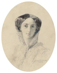 Olga Nikolaievna de Russie (1895-1918) - ヴュルテンベルク大公妃オルガ・ニコラエヴナの肖像 - Winterhalter, Franz Xavier (1805-1873) - 1856 - 紙に水彩、インク - 20x16 - 個人蔵