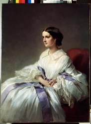 オルガ・シュヴァロワ伯爵夫人の肖像 (オルガ・シュヴァロワ伯爵夫人の肖像)。 Franz Xavier Winterhalter (1805-1873) による絵画。 キャンバスに油彩
