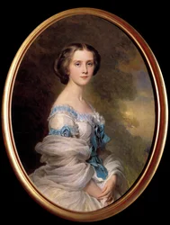 エドモン・ドゥ・プルタレス伯爵夫人 ルイーズ・ソフィー・メラニー・ルヌアール・ドゥ・ブシエール（1836-1914）の肖像 Xaver Winterhalter（1806-1873）の絵画 1857年 個人蔵