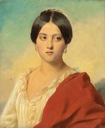 イタリアの少女の肖像、半分の長さ、1834年頃