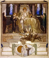 Dantes Divine Comedy、Paradise、Canto XI、1921年のイラスト（紙にトイレ）