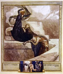 Dantes Divine Comedy、Purgatory、Canto XIIIからのイラスト：115、1921（紙にトイレ）