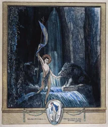 Dantes Divine Comedy、Purgatory、Canto XIVからのイラスト：45、1921（紙にトイレ）