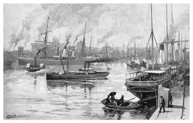 オーストラリア、ビクトリア州、ヤラ出身のメルボルン、1886年。