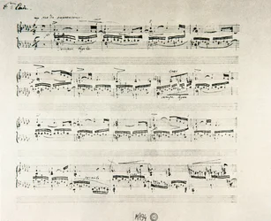 ポーランドの作曲家、フレデリック・ショパン（1810-1849）の「ピアノのためのエチュード op.10」の楽譜。