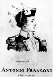 サーカス：フレデリック・ヒルマッハーの「オー・フォルテ」、アントニオ・フランコーニ（1793-1805）の肖像画-「フランコーニ・サーカス」の中で。
