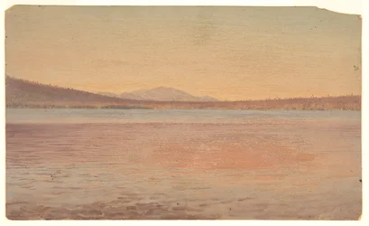 ミリノケット湖から見たカターディン山とトラベラーの遠景