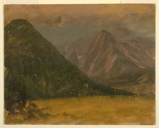 素描、アルプスの風景、バイエルンかスイス、1868年