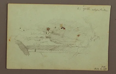 デッサン、曇り空の下のアメリカ滝、ナイアガラ川、おそらく1856年