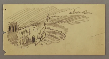 デッサン、月明かりによる建物、1869年頃か