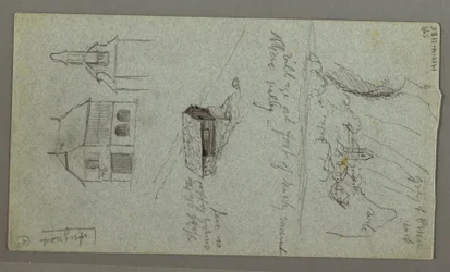デッサン、カスケード、おそらくバイエルン州、ケーニヒスゼー、1868年