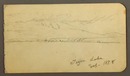 雲に覆われたカタディン山のデッサン、1878年