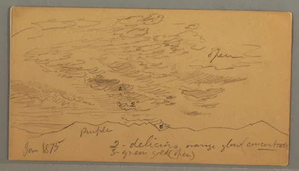 ドローイング、丘の上の雲、1875年1月