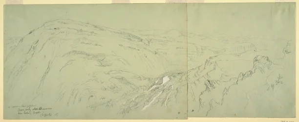 ドローイング、ダマスカス遠景、シリア、1868年