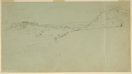 図面、アクロポリス北側遠景、1869年
