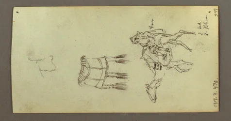 素描、人物とラクダの習作、1868年2月22日