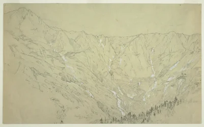 デッサン、グレート・ベイスン、カタディン山、1877年頃