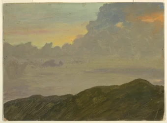 デッサン、丘の上と雲、1865-66年