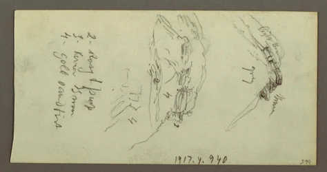 デッサン、丘の頂と斜面、おそらく1868年