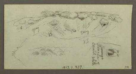 デッサン「玉石のある丘」1868年頃