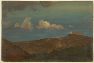 デッサン、丘陵風景、1865年